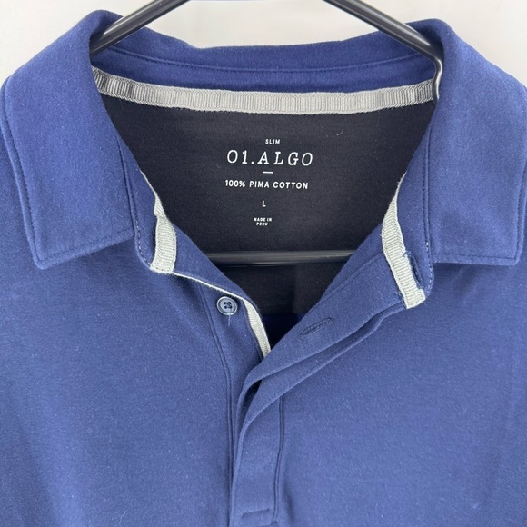 01.Algo Performance ShortSleeve Polo Shirt - Blue / Size Large - Picture 4 of 5